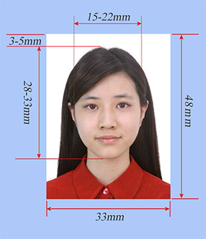 Size of the Photo for Chinese visa