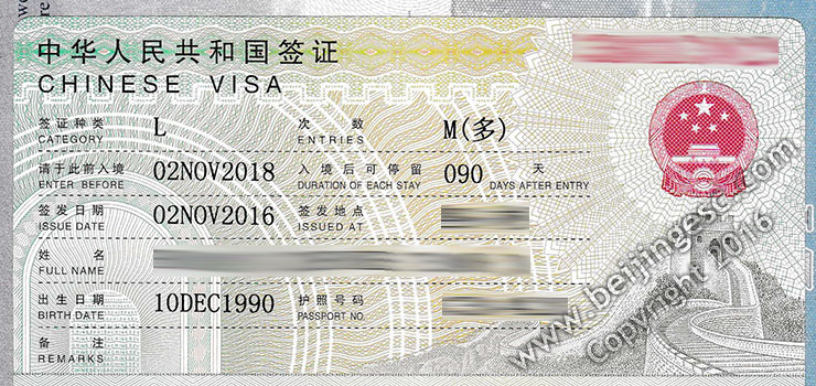 china tourist l visa